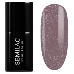 Pastelowy brązowy lakier Semilac Shimmer Dust Brown z drobinkami