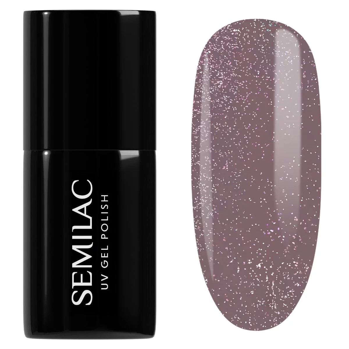 Pastelowy brązowy lakier Semilac Shimmer Dust Brown z drobinkami