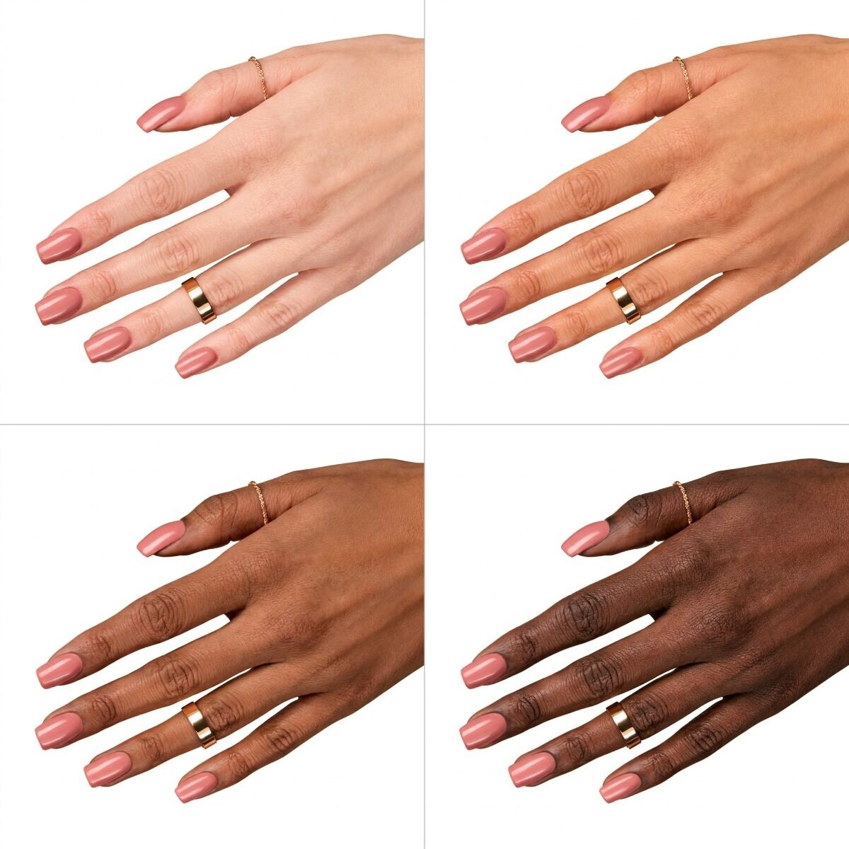 przygaszony różowy lakier hybrydowy elegancki manicure