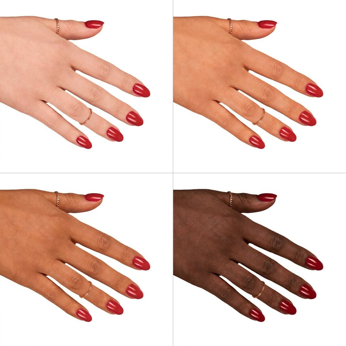 głęboka czerwień lakier hybrydowy elegancki manicure