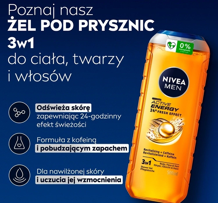 energetyzujący żel pod prysznic dla mężczyzn