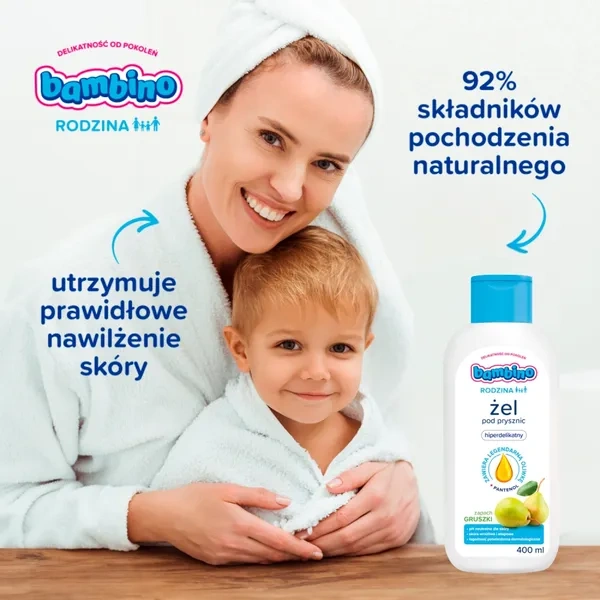 Hiperdelikatny żel pod prysznic dla dorosłych i dzieci 3+ Bambino Rodzina Gruszka - obrazek 6
