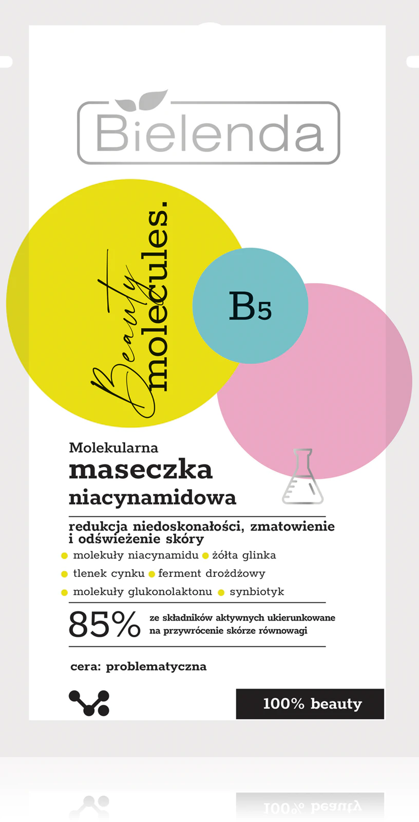 maseczka z niacynamidem na niedoskonałości Bielenda Beauty Molecules