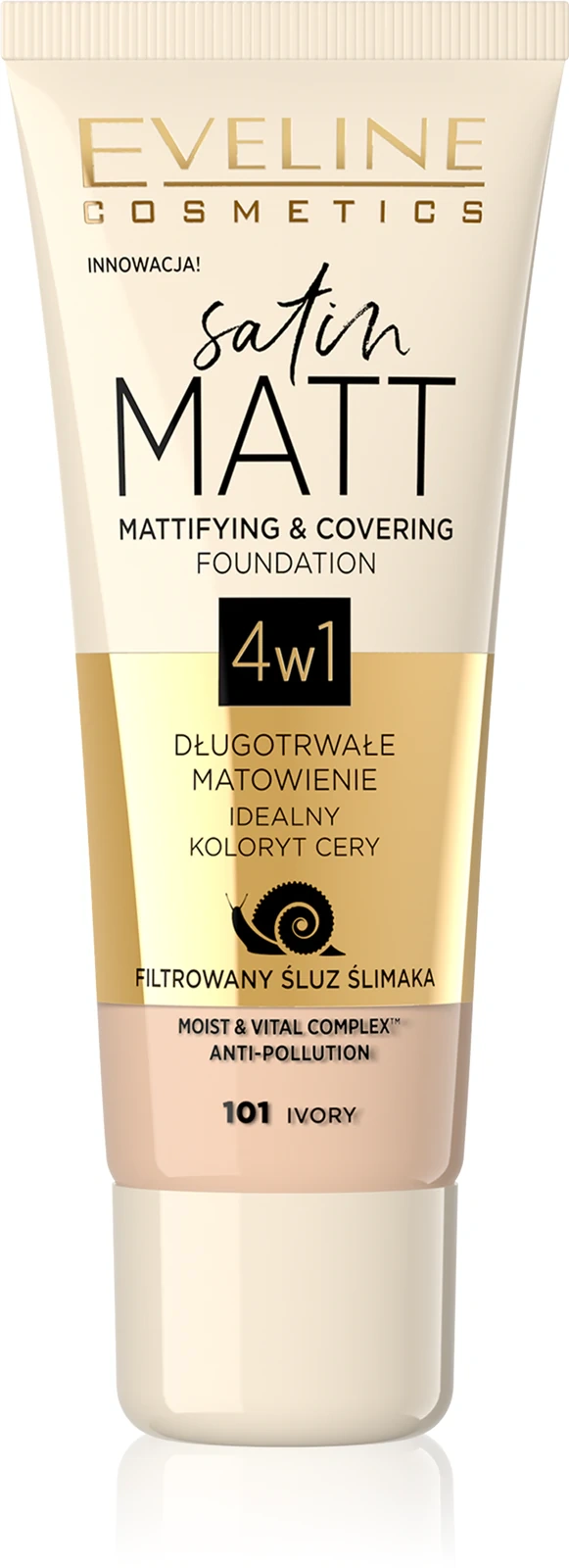 Eveline Satin Matt podkład matujący ze śluzem ślimaka