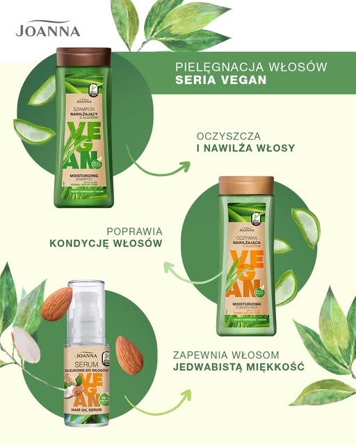 Nawilżający szampon z aloesem do włosów suchych i normalnych Joanna Vegan - obrazek 8