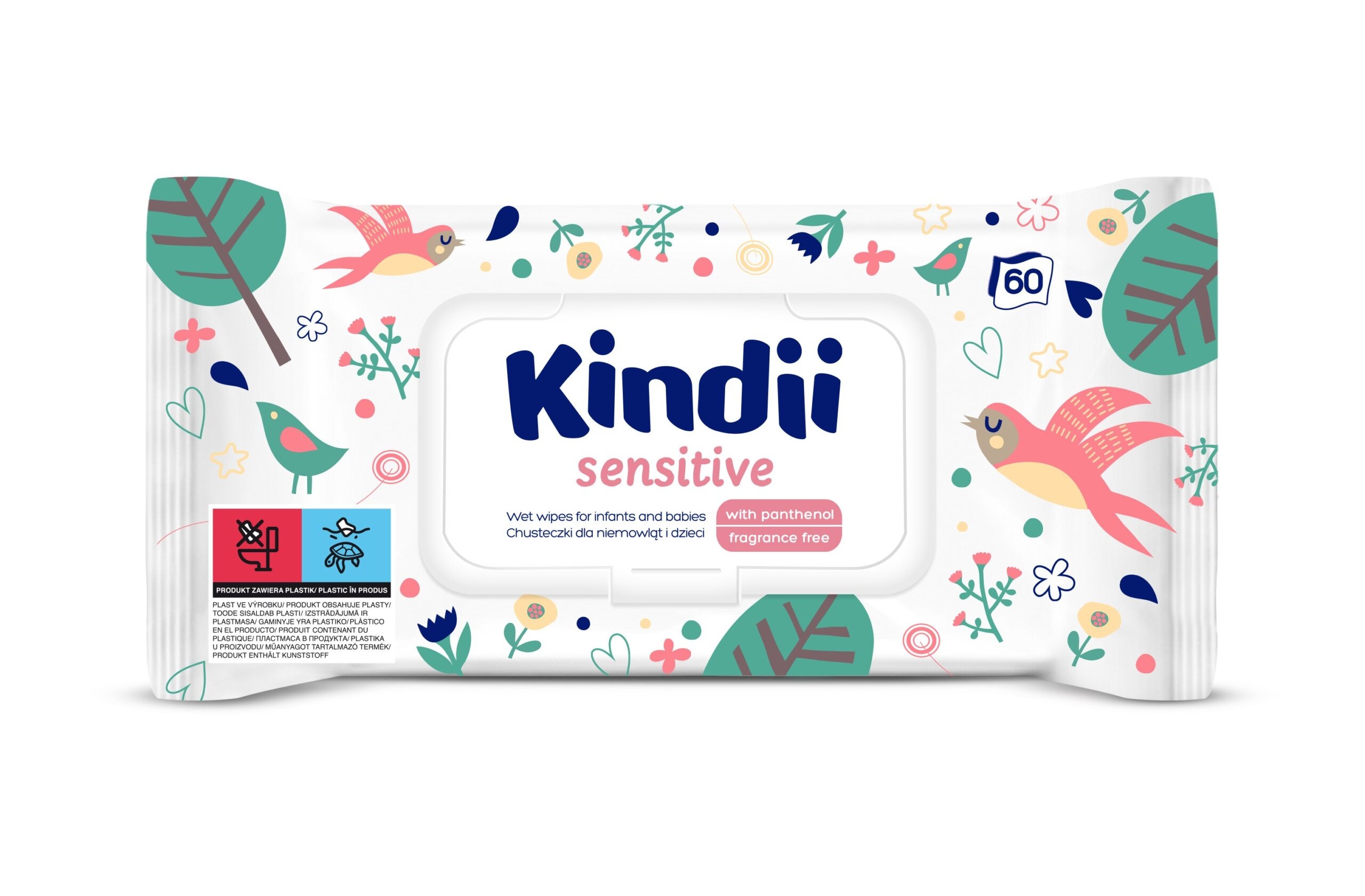 chusteczki dla niemowląt Cleanic Kindii Sensitive z rumiankiem