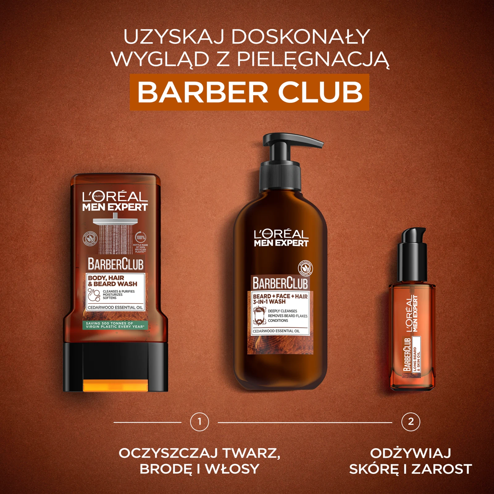 żel 3w1 do brody twarzy i włosów