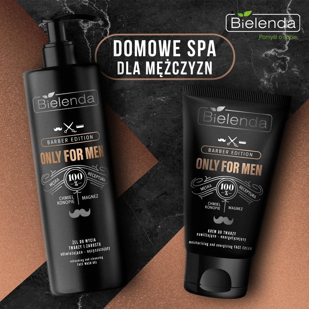 Odświeżająco-oczyszczający żel do mycia twarzy i zarostu dla mężczyzn Bielenda Only For Men Barber Edition - obrazek 2