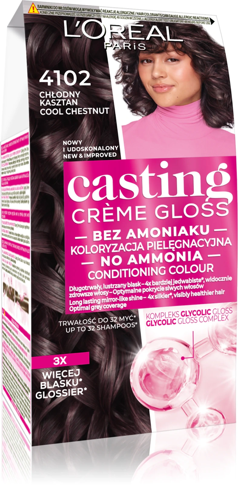 Loreal Casting Creme Gloss farba do włosów Chłodny Kasztan