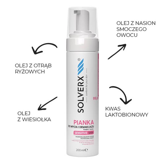 Solverx Sensitive Skin pianka do mycia twarzy wrażliwej