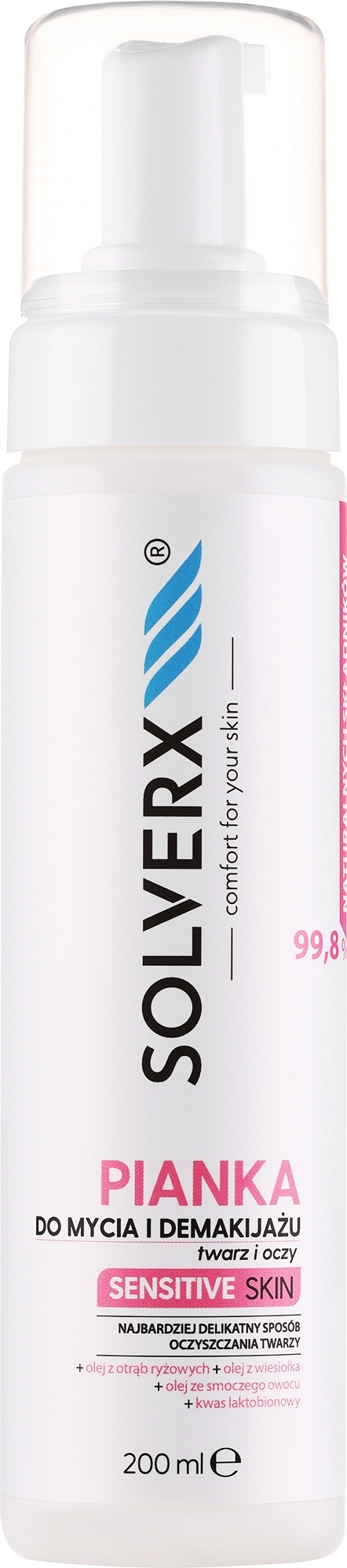 pianka Solverx Sensitive Skin do mycia twarzy i demakijażu