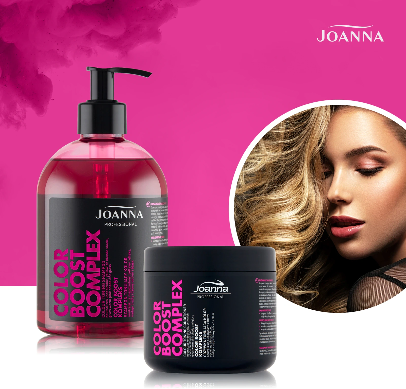 Joanna Color Boost Complex różowy szampon tonujący