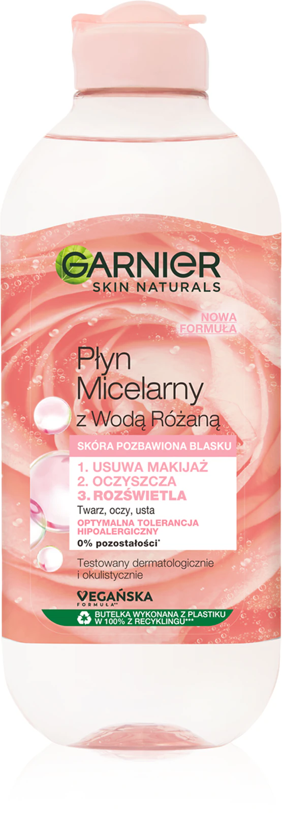 płyn micelarny Garnier z wodą różaną do szarej cery