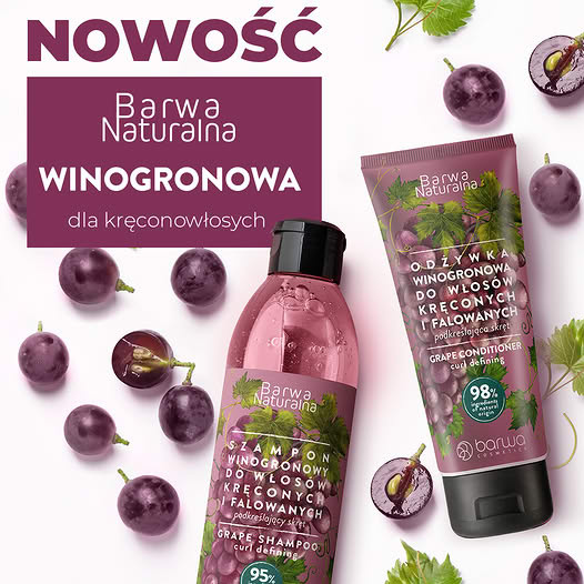 Barwa Naturalna Winogrona szampon do włosów kręconych i falowanych