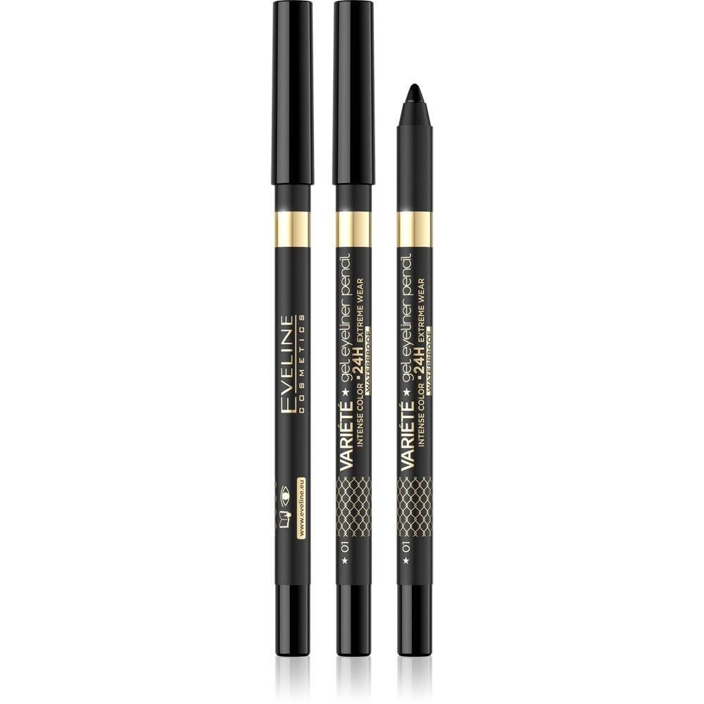 wodoodporna kredka do oczu Eveline Variete 01 Pure Black