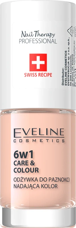 Beżowa odżywka Eveline Care&Colour do zniszczonych paznokci