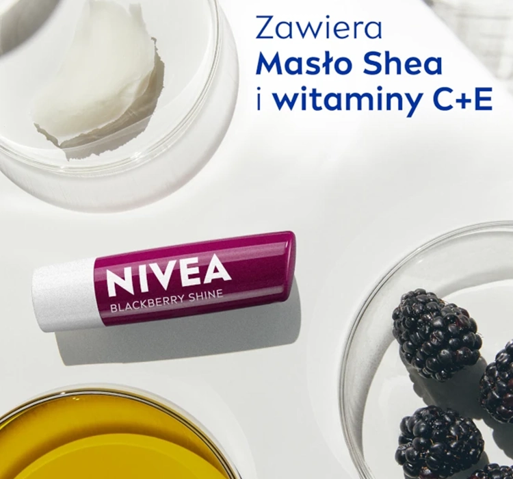 Nivea Pielęgnująca Pomadka do Ust Blackberry Shine - obrazek 3