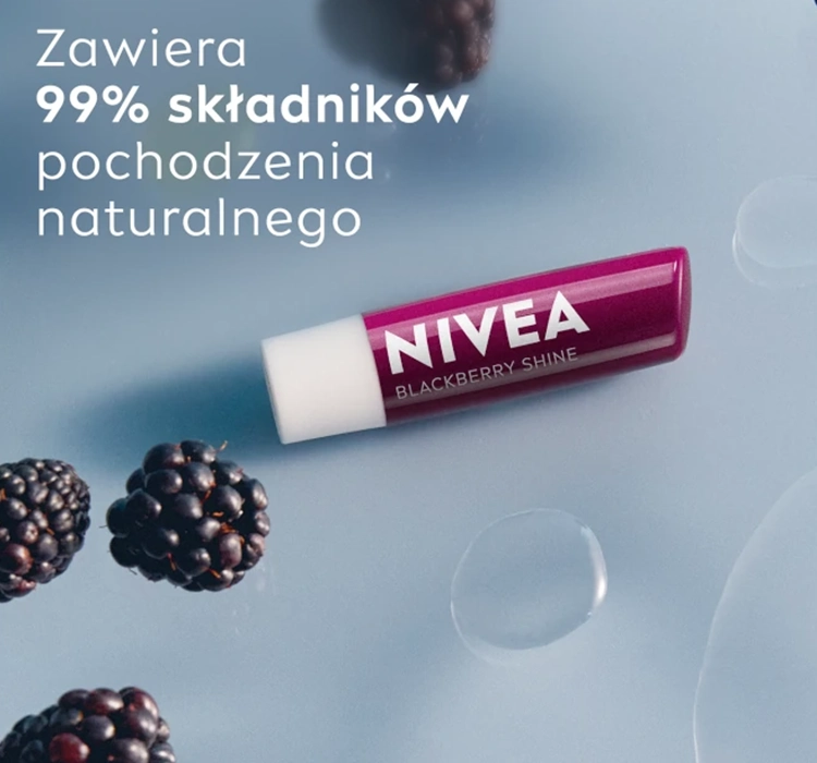 Nivea Pielęgnująca Pomadka do Ust Blackberry Shine - obrazek 2