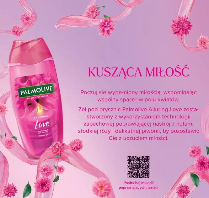 Aromatyczny żel pod prysznic Palmolive Aroma Essence Alluring Love Słodka Róża & Piwonia - obrazek 4