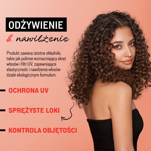 pianka podkreślająca skręt włosów kręconych