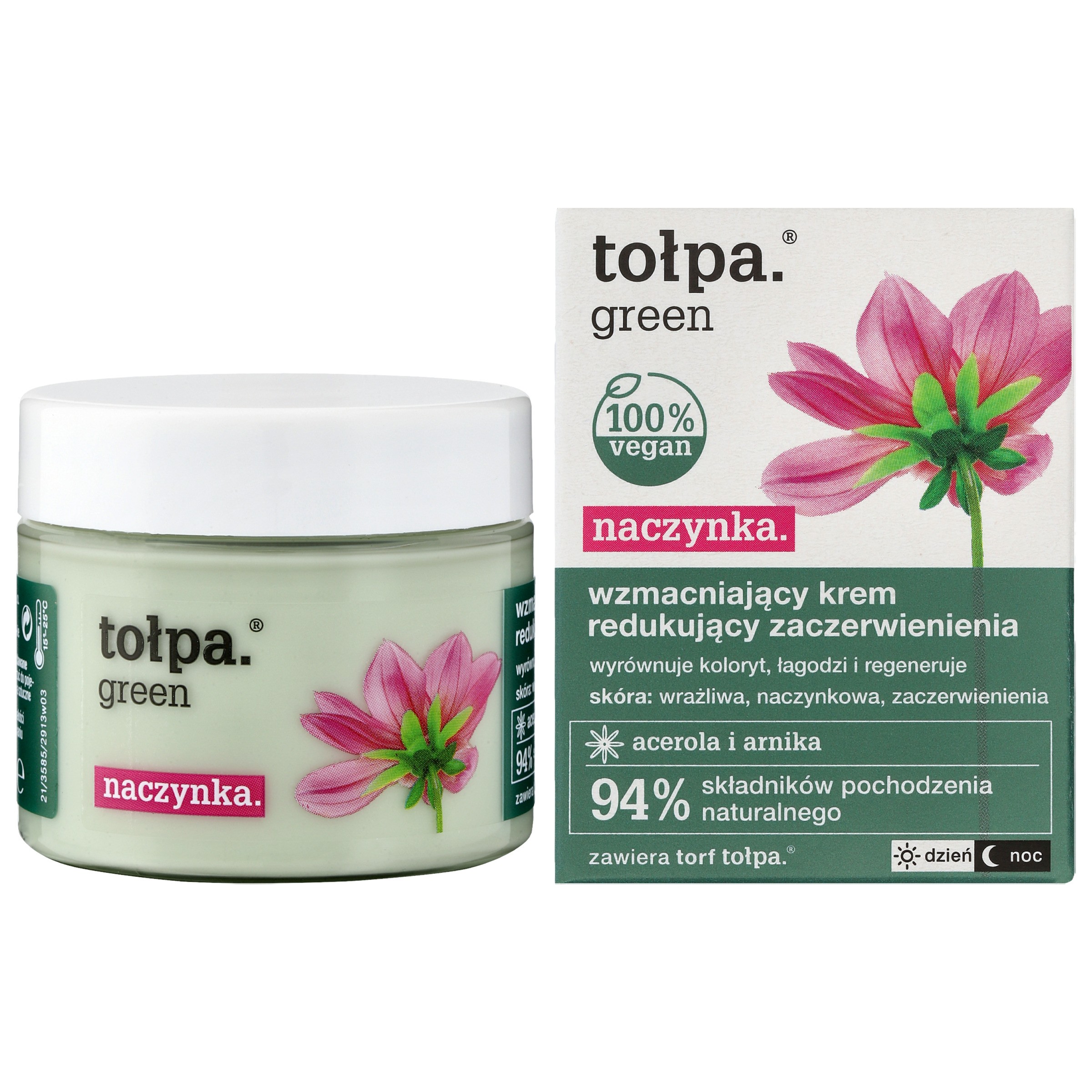 Tołpa Green Naczynka Wzmacniający Krem Redukujący Zaczerwienienia Acerola + Arnika