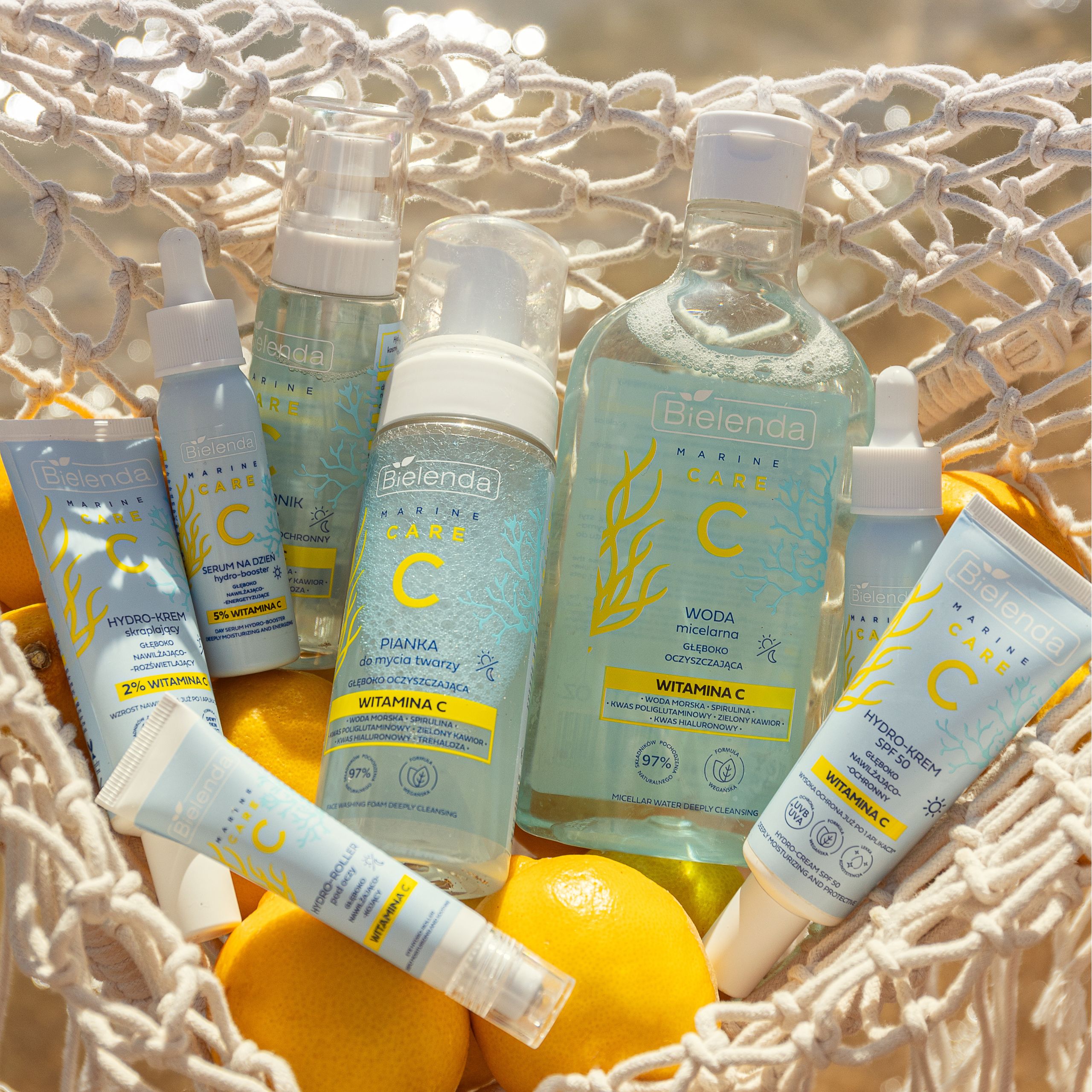 BIELENDA C Marine Care Głęboko Nawilżająco-Kojący Hydro-Roller pod Oczy z Witaminą C - obrazek 2