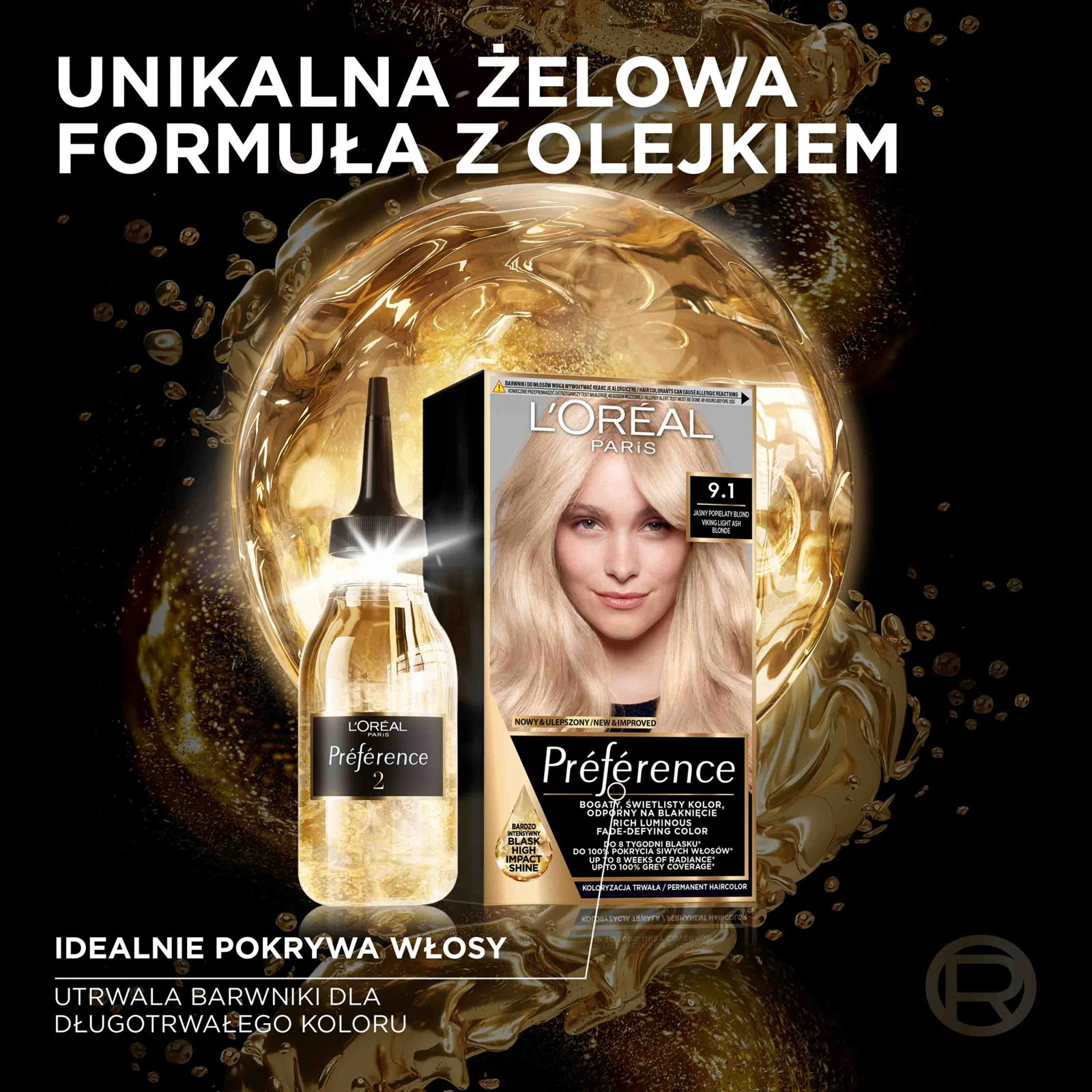 ciepła farba blond z aktywatorem połysku
