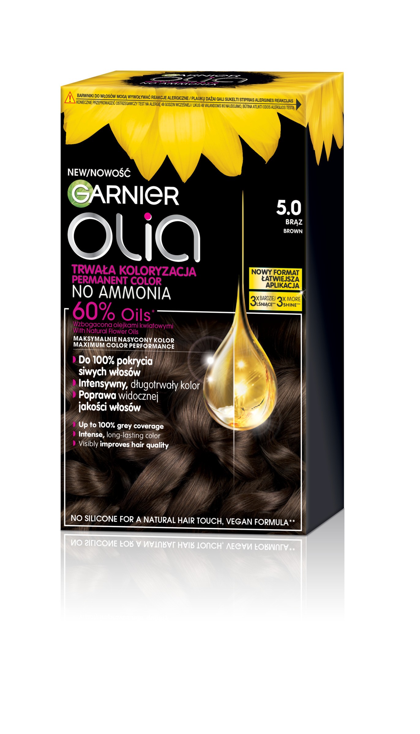 GARNIER Olia Farba do włosów nr 5.0 Brąz