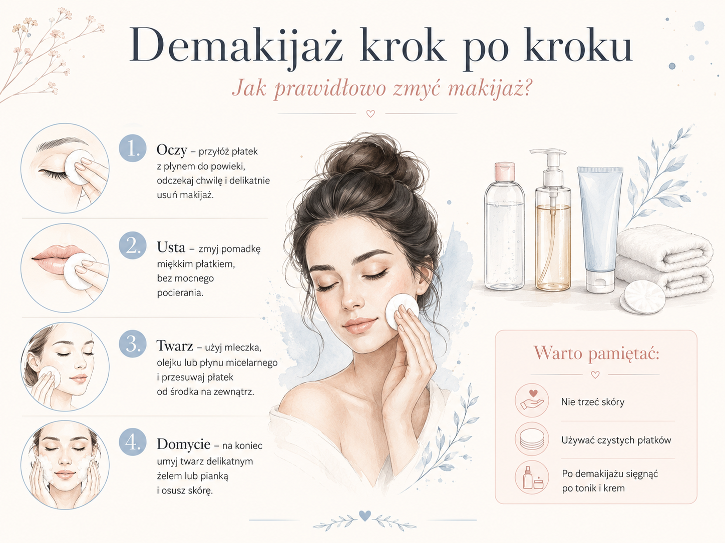 Prawidłowa kolejność demakijażu twarzy i oczu demakijaż krok po kroku jak zmyć makijaż