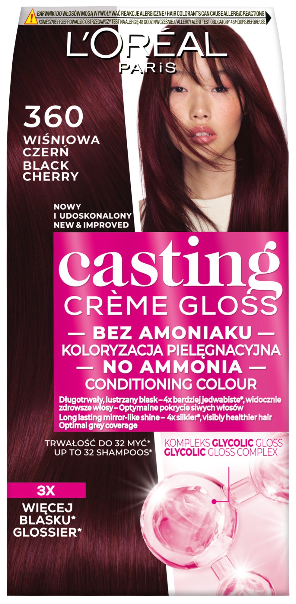 LOREAL Casting Creme Gloss Krem koloryzujący nr 360 Wiśniowa Czerń