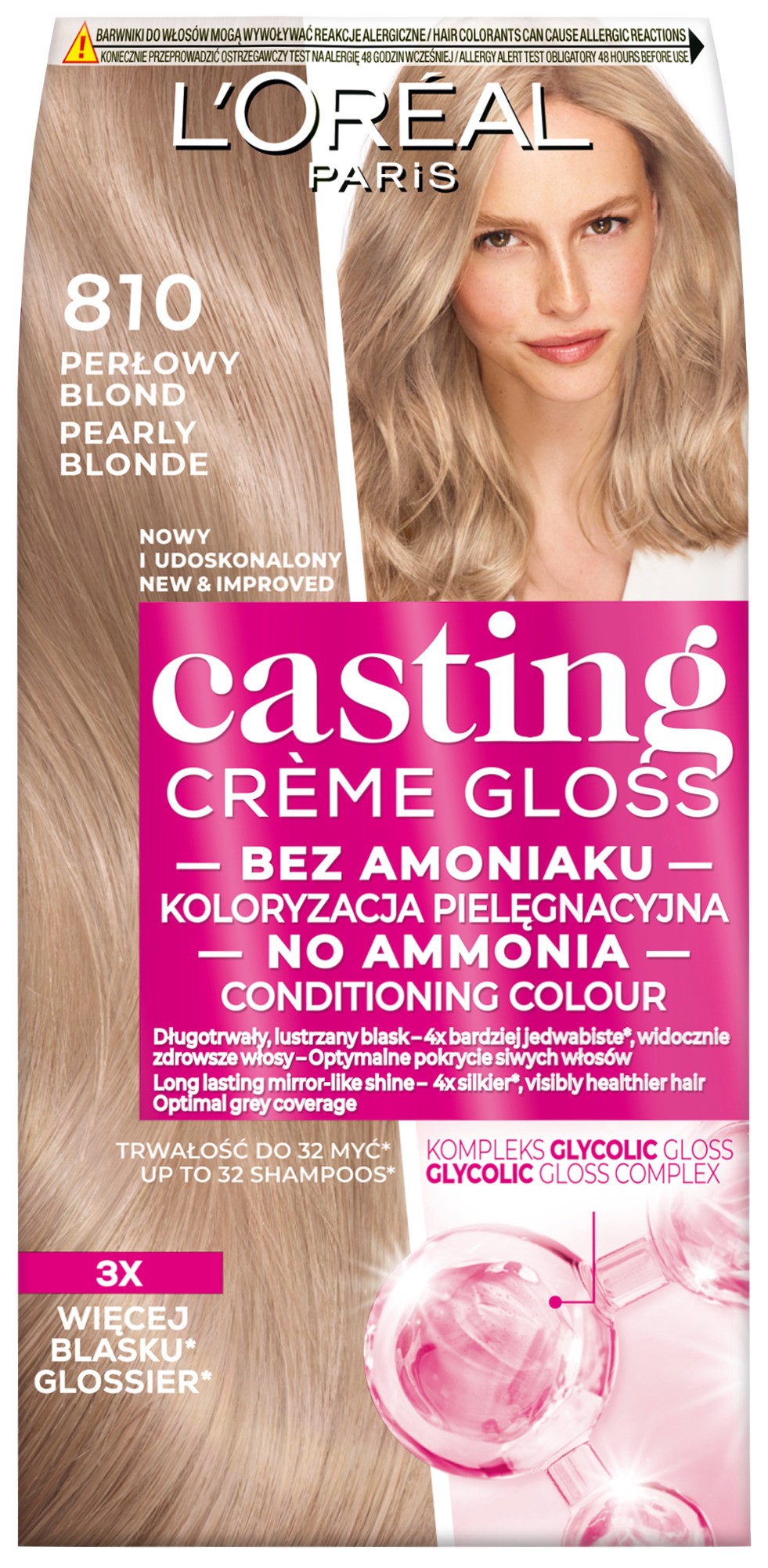 LOREAL Casting Creme Gloss Krem koloryzujący nr 810 Perłowy Blond