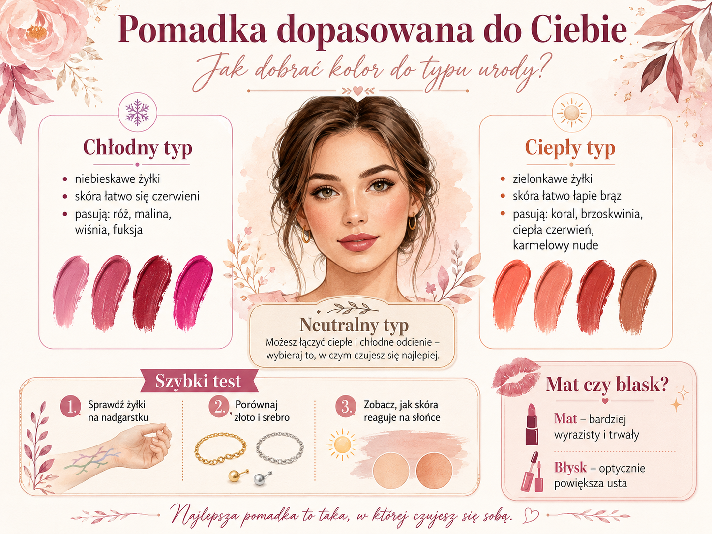 jaka pomadka pasuje do ciepłego i chłodnego typu urody