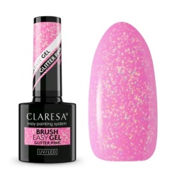 Claresa-Brush-Easy-Gel-żel-do-paznokci-Glitter-Pink-intensywnie-różowy