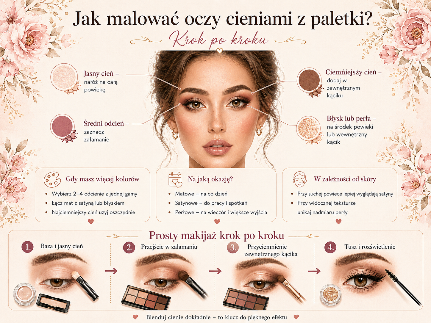 Jak malować oczy cieniami z paletki – jak wykonać krok po kroku prosty makijaż oka malowanie oczu cieniami z paletki krok po kroku