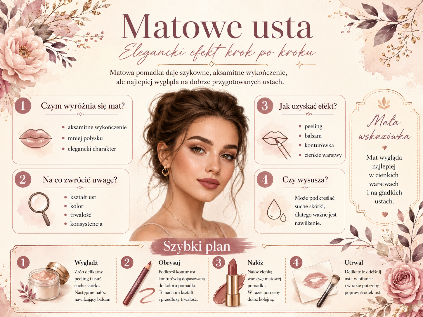 jak zrobić matowe usta