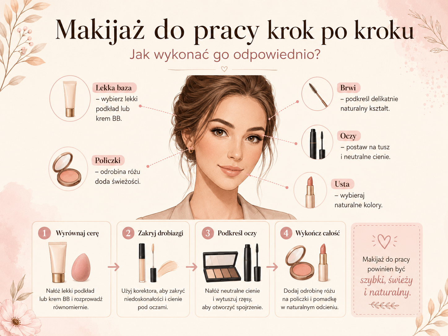Jakie produkty wybrać do zrobienia makijażu do biura?