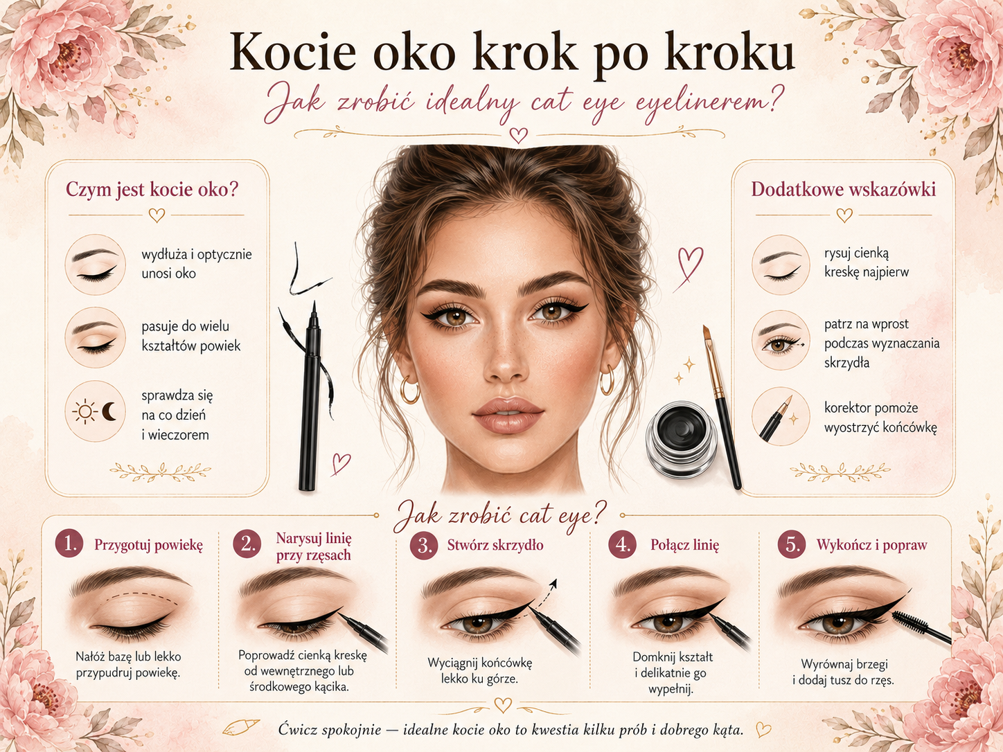 jak zrobić kocie oko eyelinerem dla początkujących