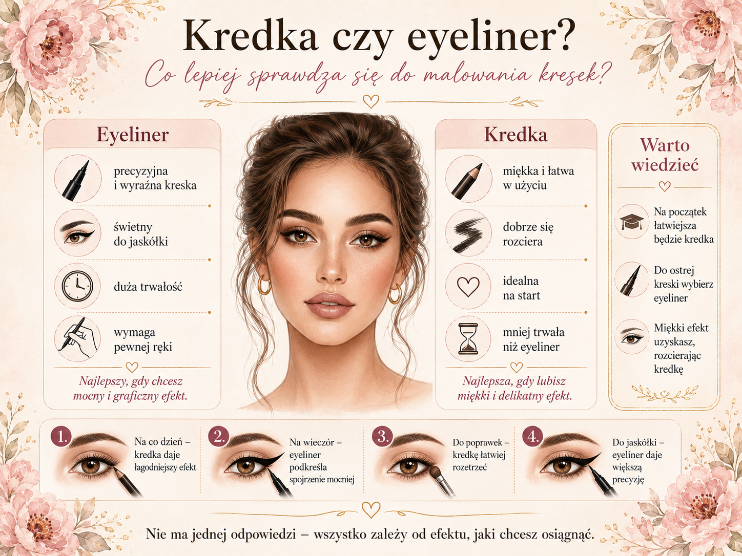 kredka do oczu a eyeliner różnice w makijażu oczu