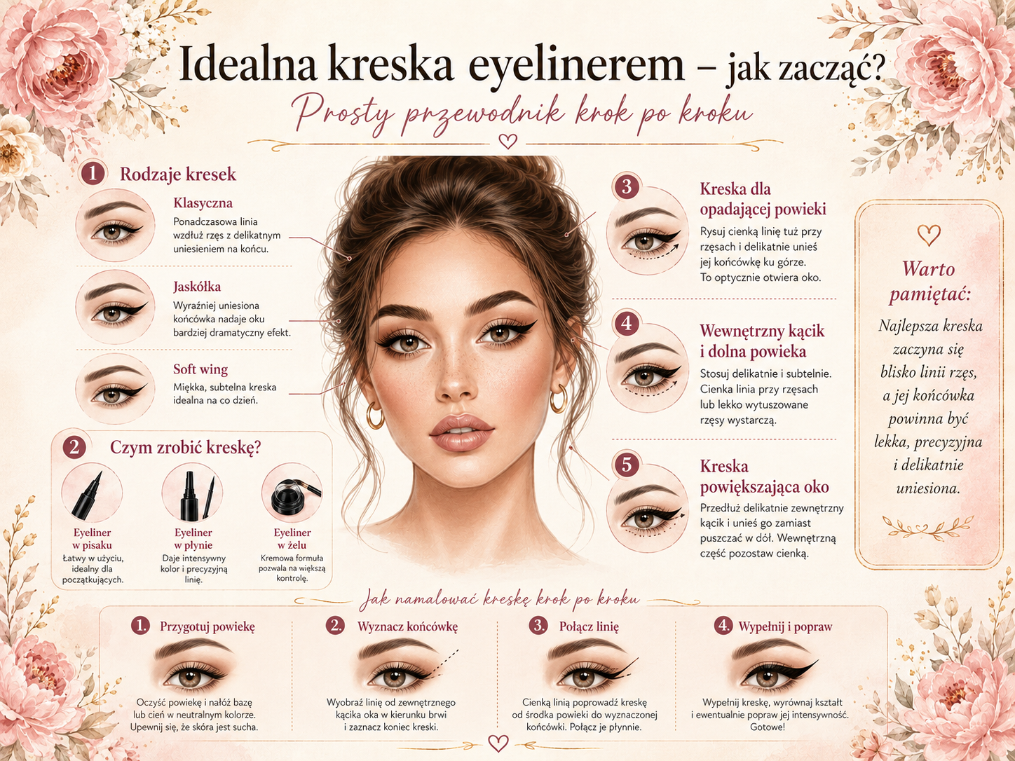 jak namalować kreskę eyelinerem krok po kroku