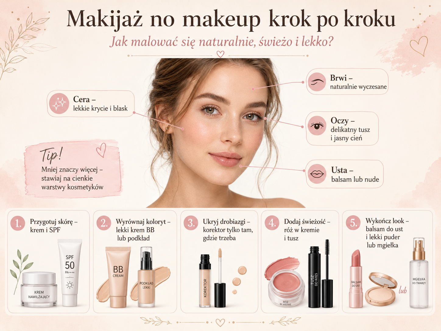 makeup no makeup krok po kroku naturalny efekt