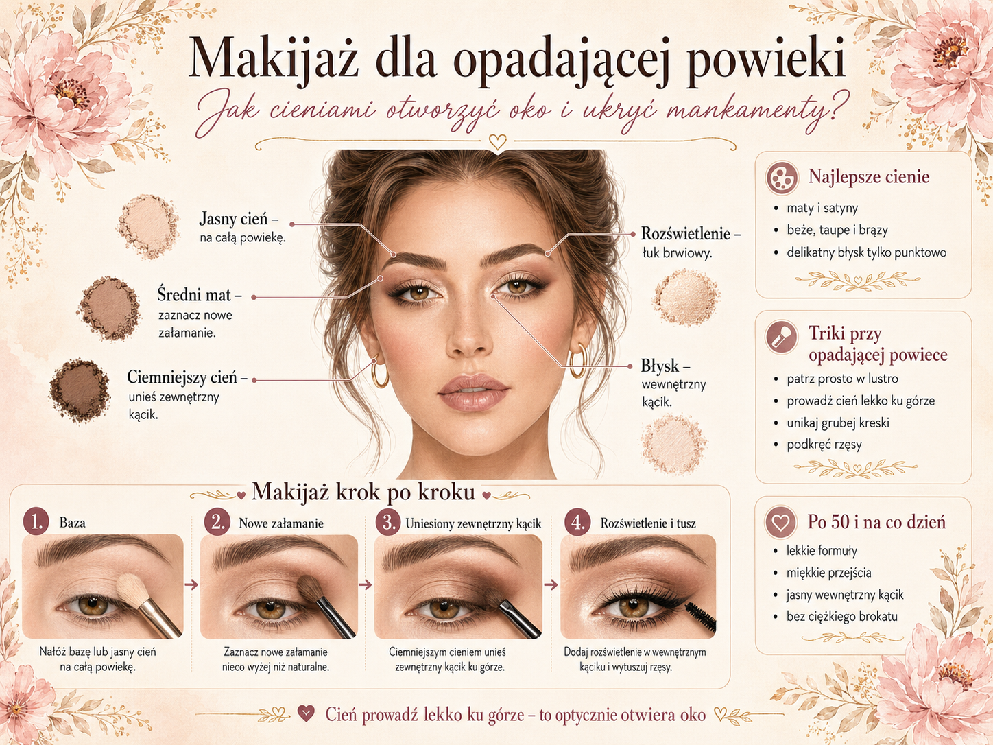Makijaż dla opadającej powieki – jak wykonać krok po kroku i otworzyć oko makijaż dla opadającej powieki krok po kroku