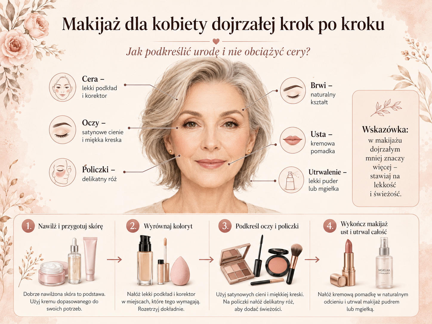 Makijaż dla osoby dojrzałej krok po kroku Jak wykonać makijaż osoby dojrzałej?