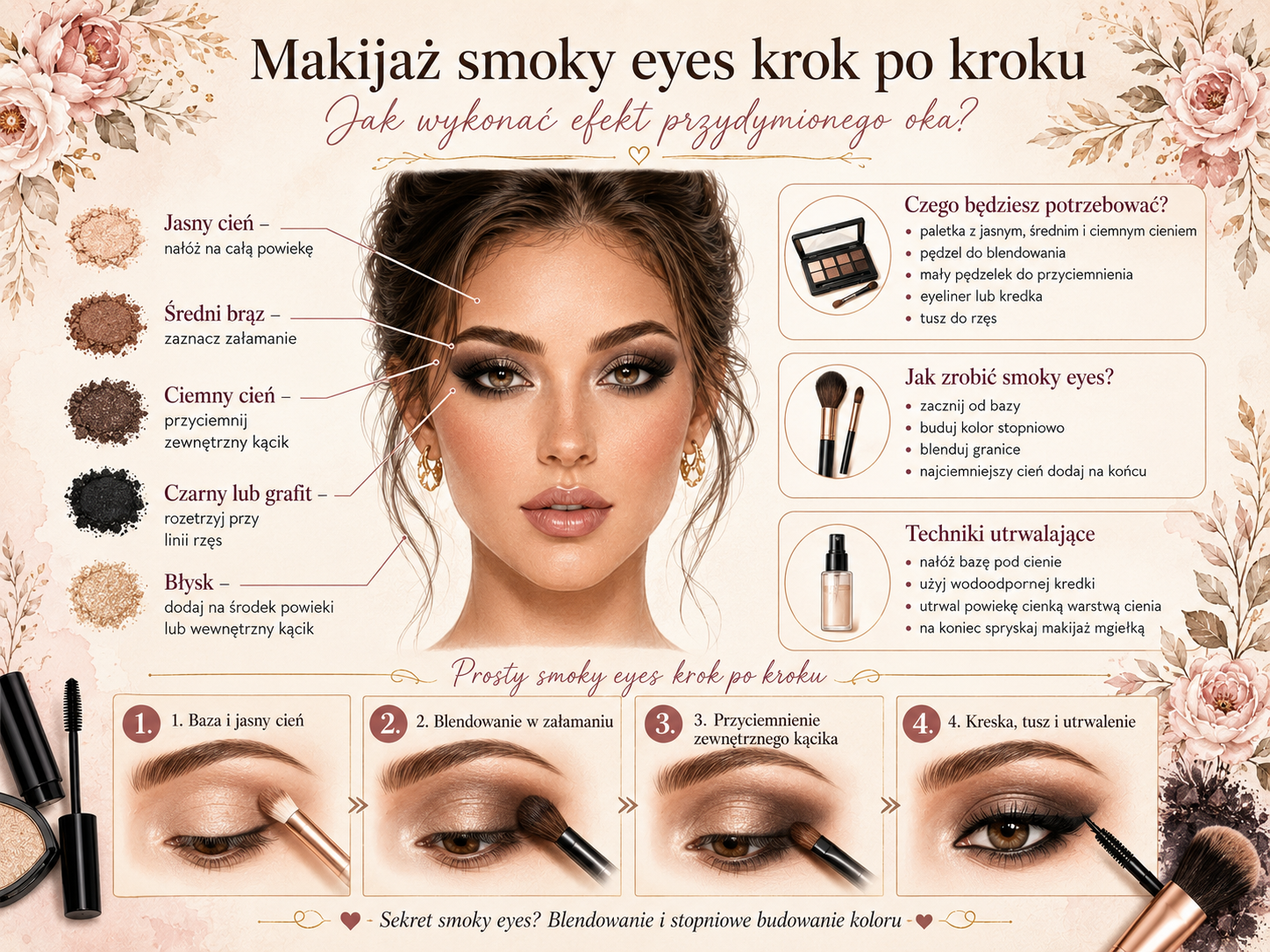 Makijaż smoky eyes – jak wykonać krok po kroku przydymione oko smoky eyes krok po kroku dla początkujących