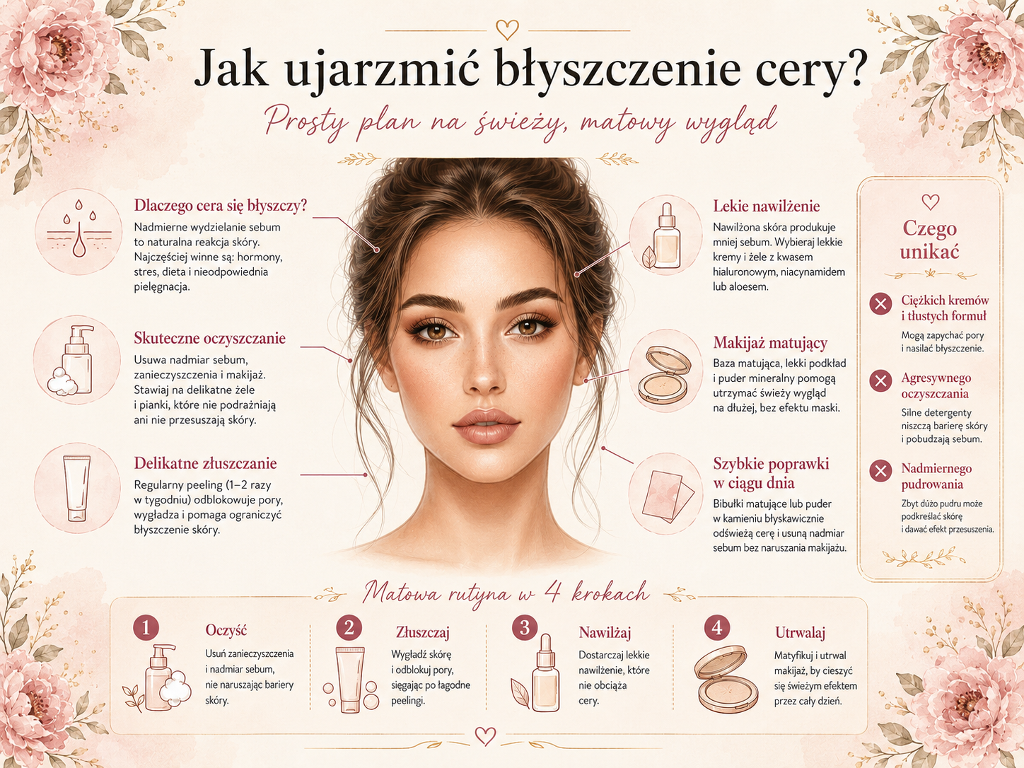 Błyszczenie skóry w ciągu dnia i szybka poprawka makijażu błyszczenie skóry twarzy w ciągu dnia jak zmatowić cerę