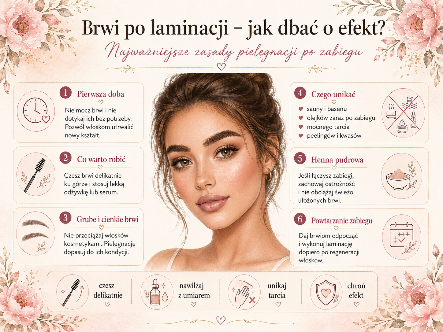 Brwi po laminacji w praktyce co robić, a czego unikać brwi po laminacji zalecenia i czego unikać