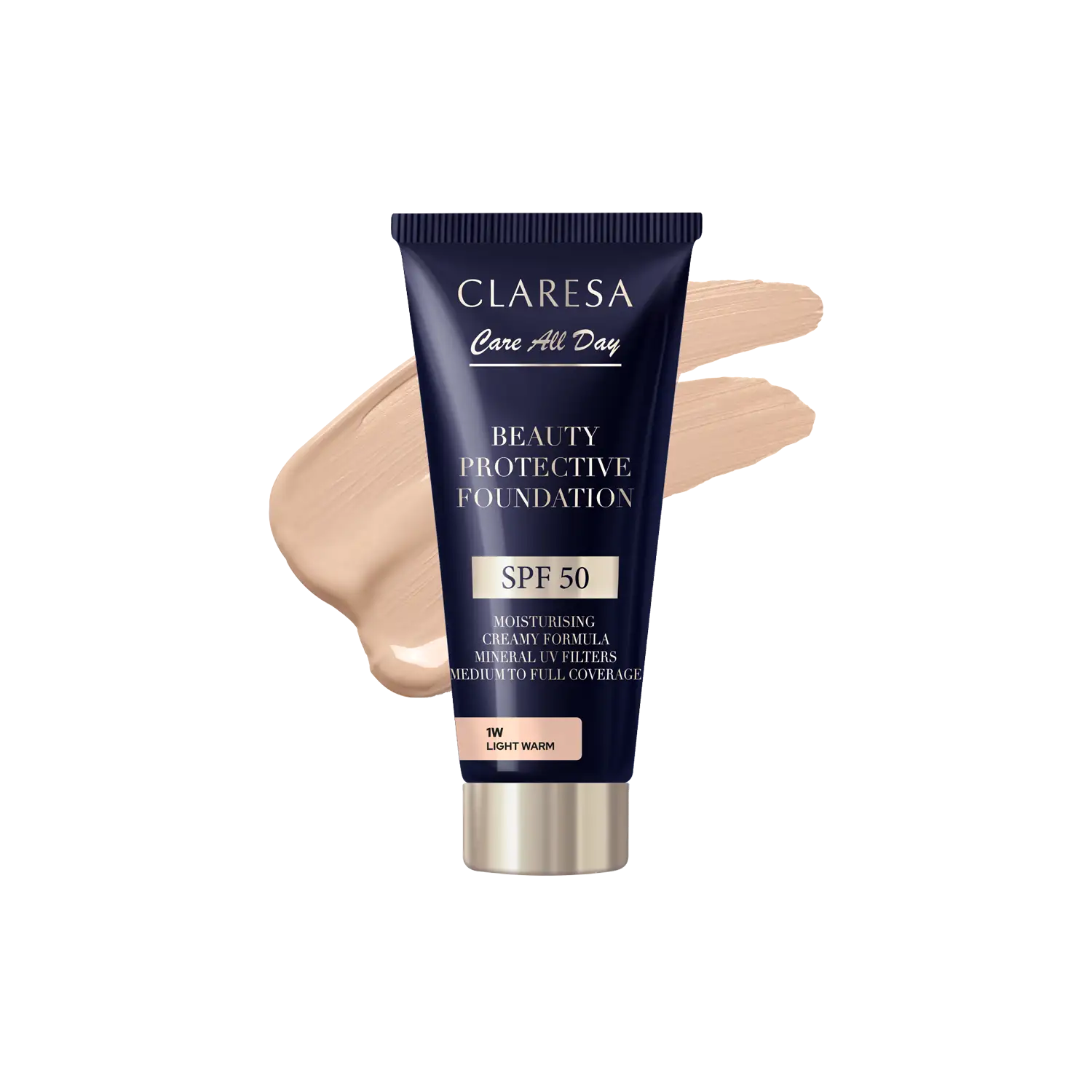 Claresa Care All Day Nawilżający Podkład z Filtrem SPF50 1W Light Warm