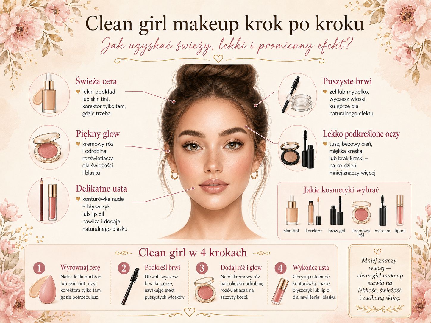 clean girl makeup krok po kroku