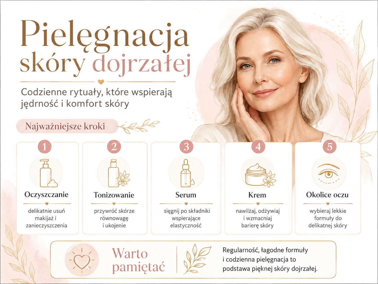 pielęgnacja cery dojrzałej krok po kroku