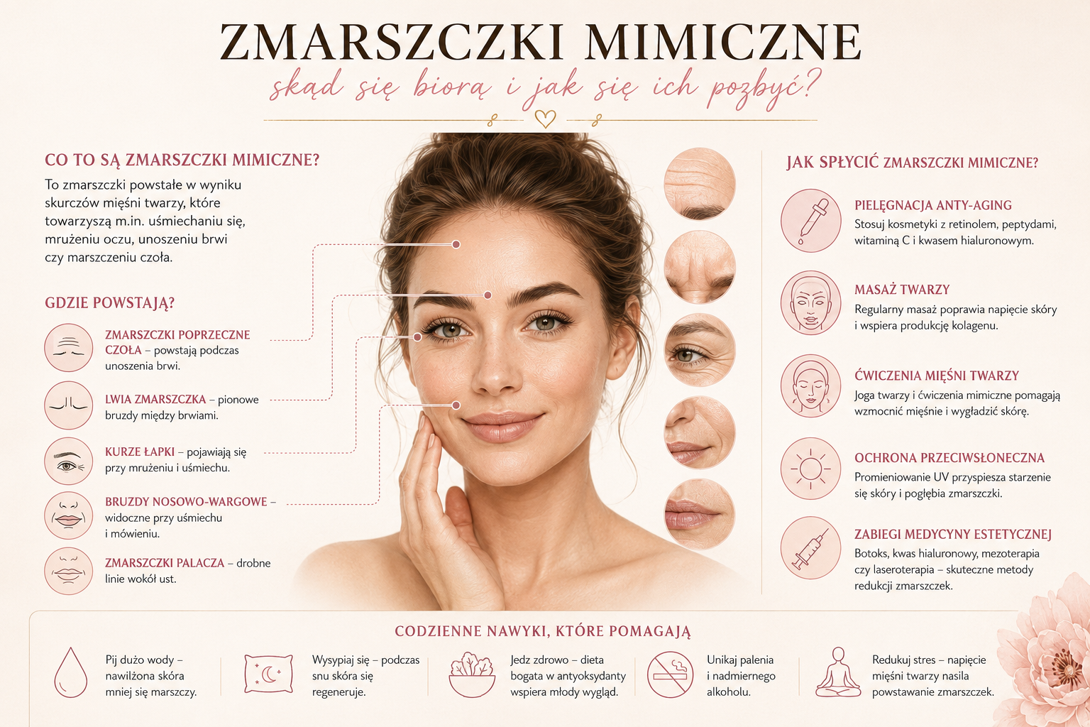 Gdzie powstają zmarszczki mimiczne i co je pogłębia zmarszczki mimiczne przyczyny