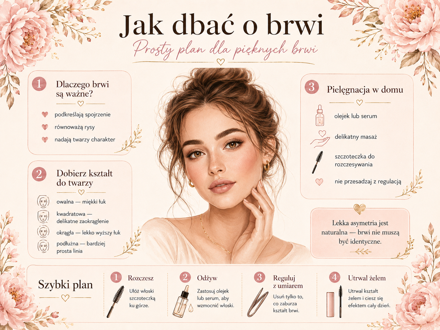 jak dbać o brwi w domu